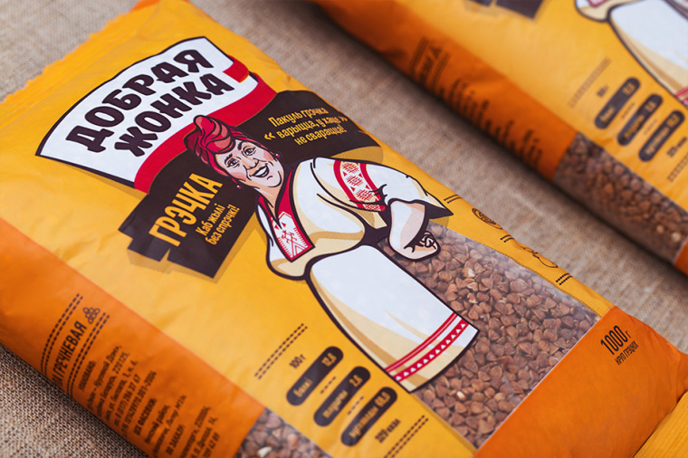 “好妻子”形象人物插畫篇面粉豆子雜糧塑料袋包裝設(shè)計-上海包裝設(shè)計公司