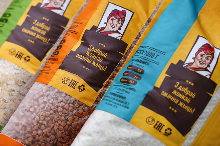 “好妻子”形象人物插畫篇面粉豆子雜糧塑料袋包裝設(shè)計-上海包裝設(shè)計公司