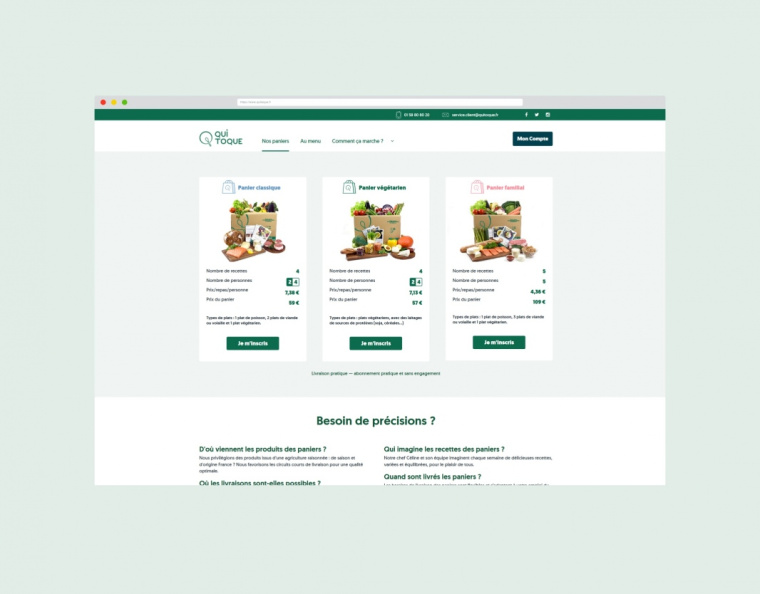 QUI TOQUE 外賣食材餐飲網站設計-上海品牌設計公司