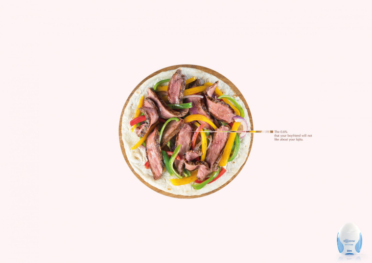 舒適達牙膏或漱口水平面創意廣告設計“飯菜篇”-上海廣告設計公司