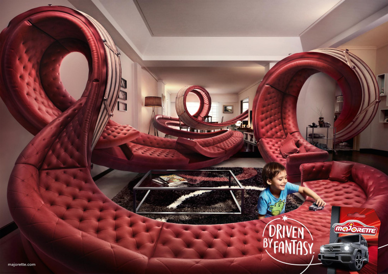 Majorette高級玩具車平面廣告創意設計作品，展現了非常的PS技巧