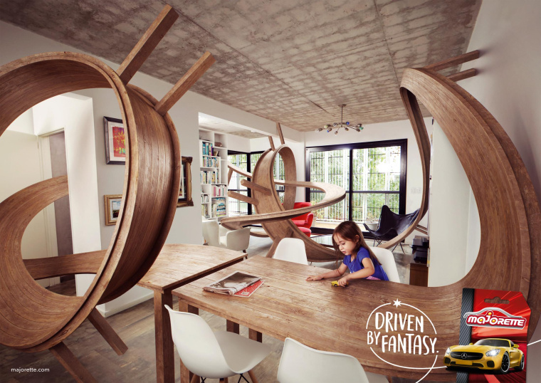 Majorette高級玩具車平面廣告創意設計作品，展現了非常的PS技巧