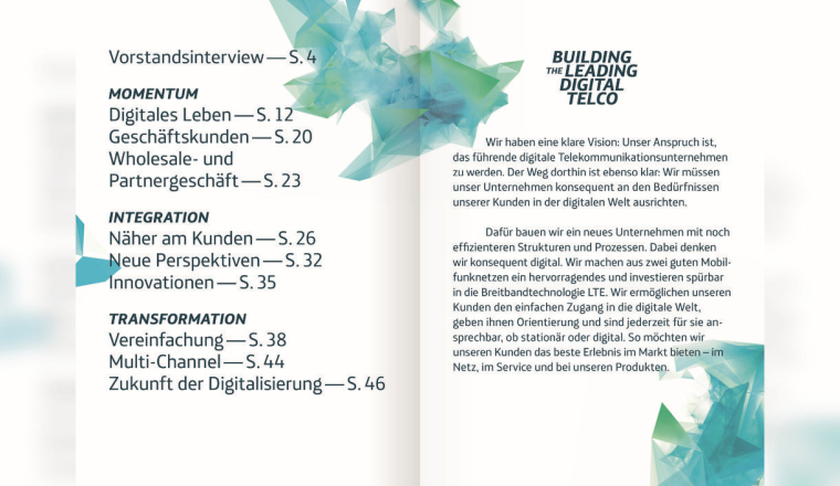 建設數字電信領先企業Telefonica德國年度報告宣傳畫冊設計-上海畫冊設計公司分享