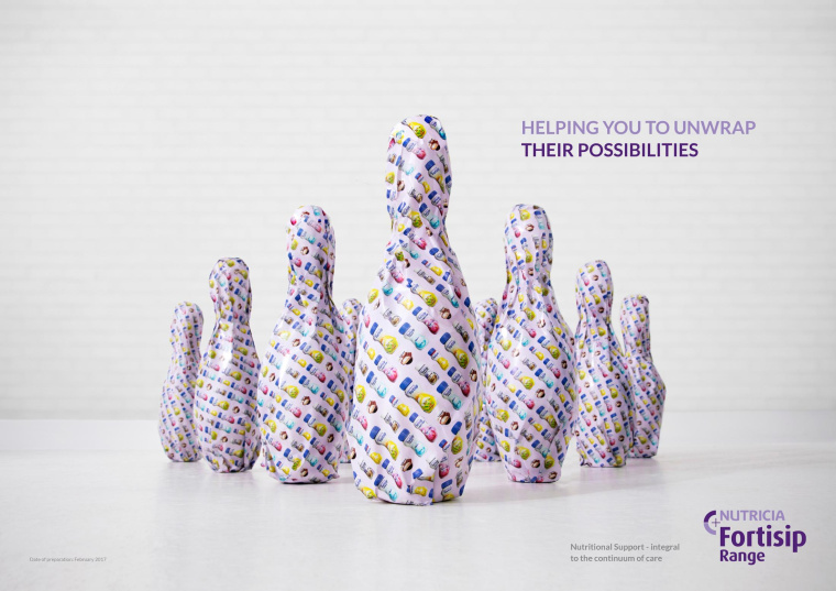 Nuticia 營養補品保健品平面廣告創意設計-保齡球-上海廣告策劃設計公司