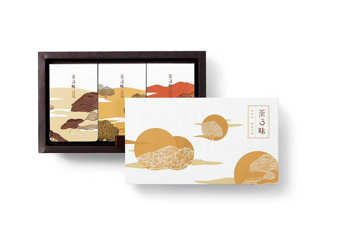寫意插畫風茶3味臺灣烏龍茶包裝設計-上海茶葉包裝設計公司