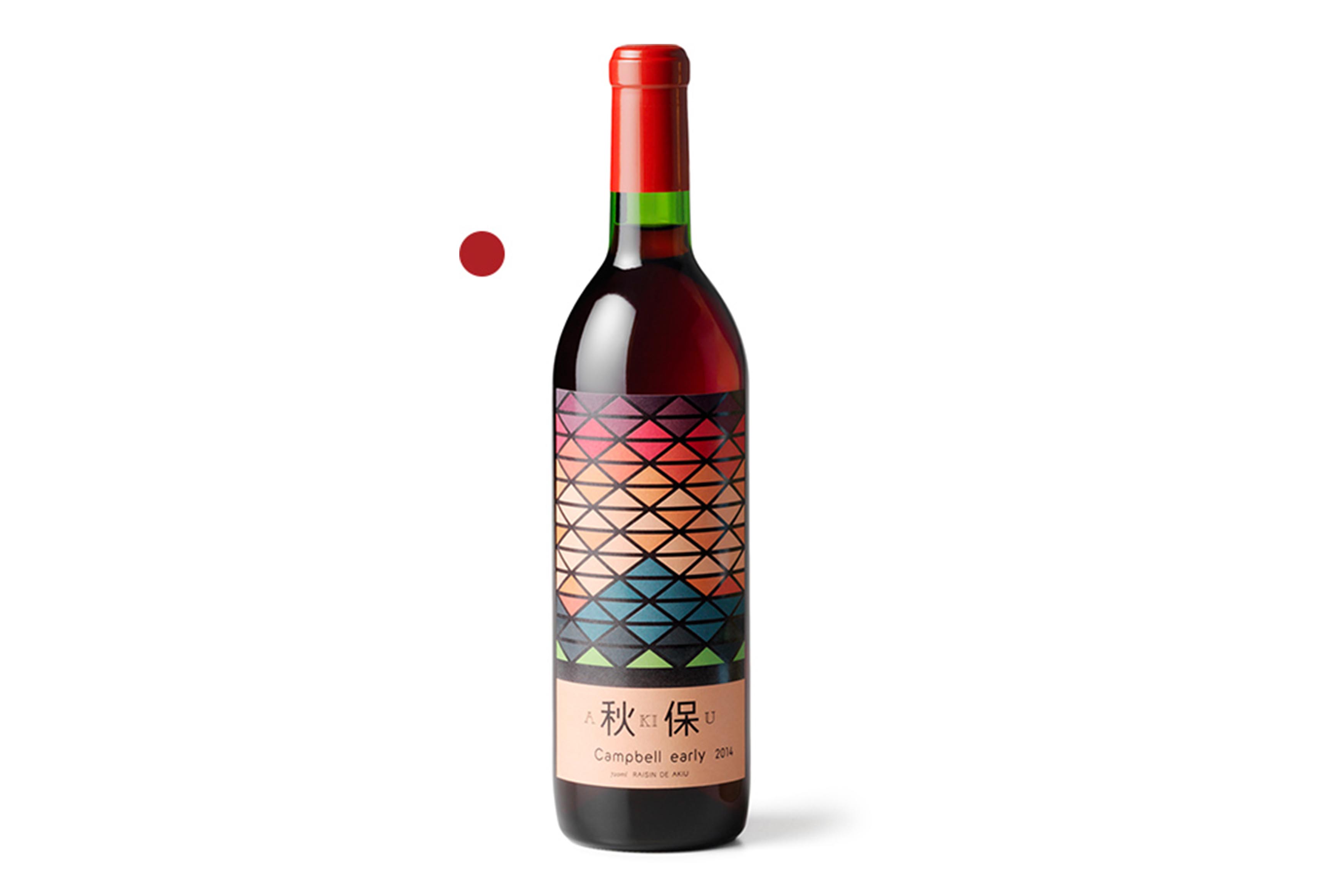 日式格子風景幾何圖案篇秋保葡萄酒包裝設計-上海紅酒包裝設計公司