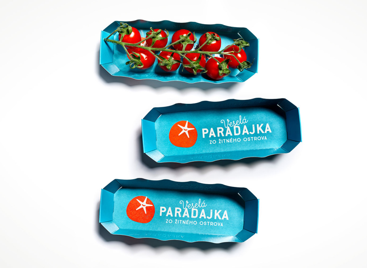 藍綠色快樂品牌番茄包裝設計欣賞-上海有機農產品包裝設計公司分享