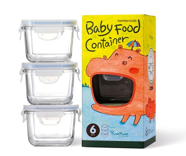 YumYum 嬰兒寶寶套餐飯盒包裝設計-河馬插畫-上海嬰兒產品包裝設計公司 m.fc1937.com