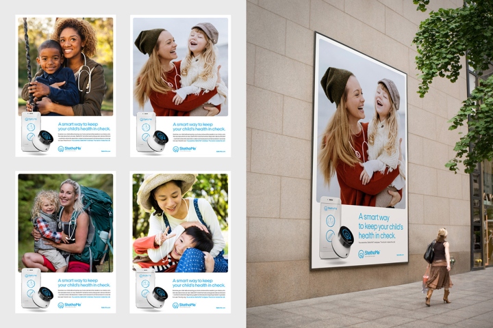 StethoMe兒童日常健康監測精密醫療設備品牌形象策劃設計-平面廣告設計