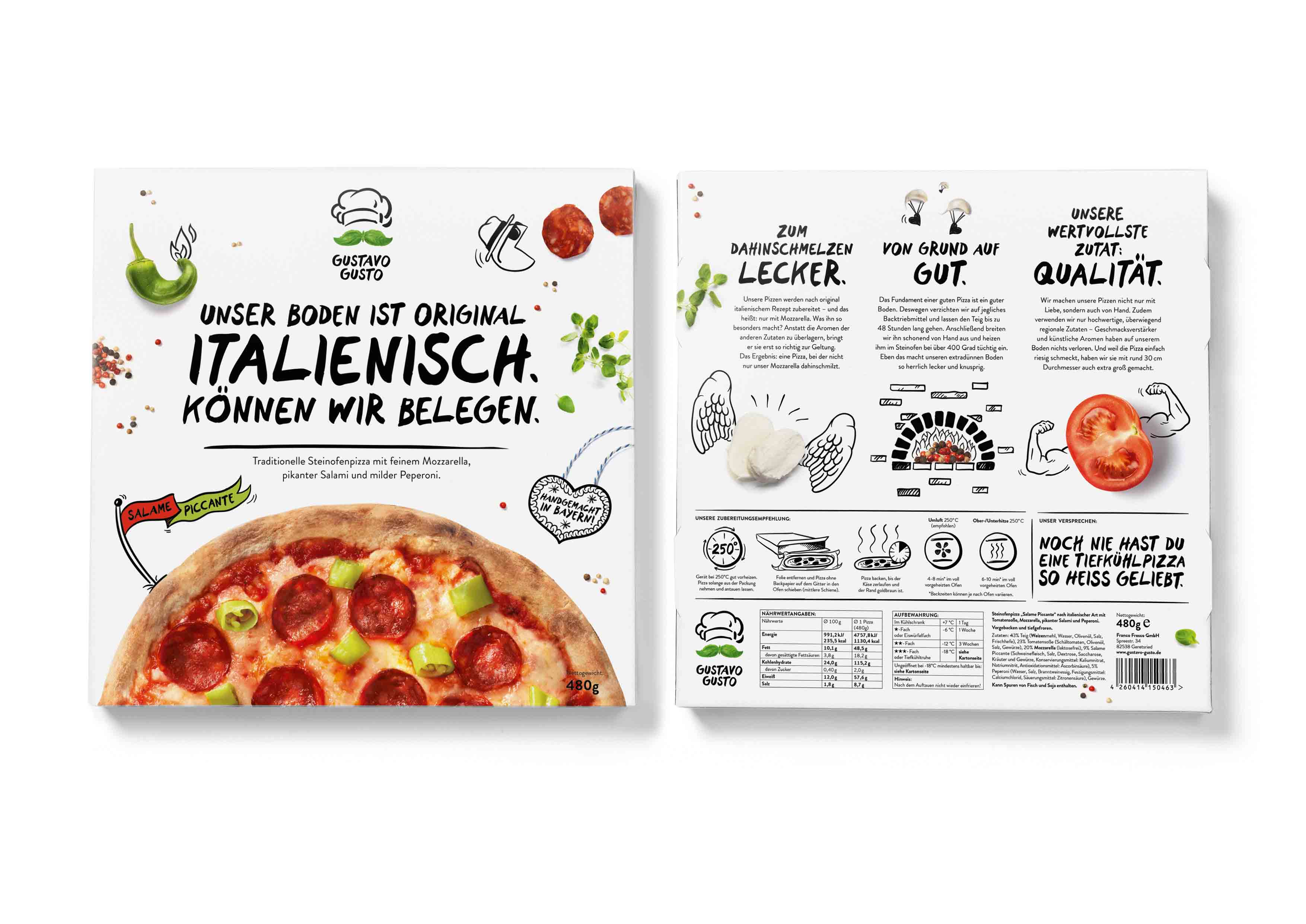 古斯塔沃趣味冷凍披薩包裝設計-上海包裝設計公司外賣食品包裝欣賞