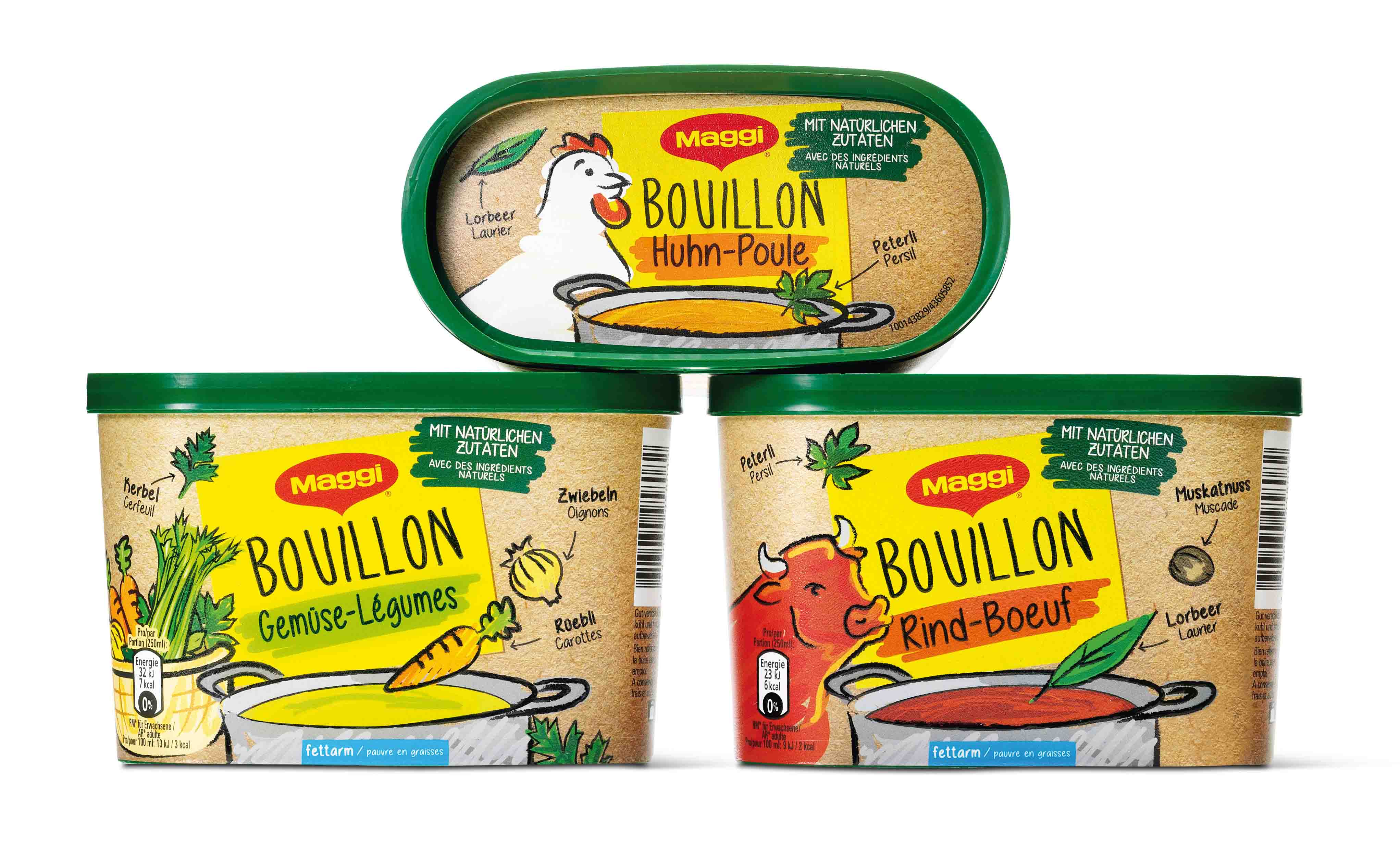 美極自然雞湯牛肉湯包裝設計“手繪插畫”版-上海調味品包裝設計公司