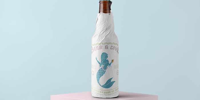 美人魚插畫風啤酒包裝設計-上海包裝設計公司