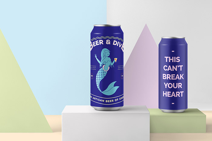 美人魚插畫風啤酒包裝設計-上海包裝設計公司