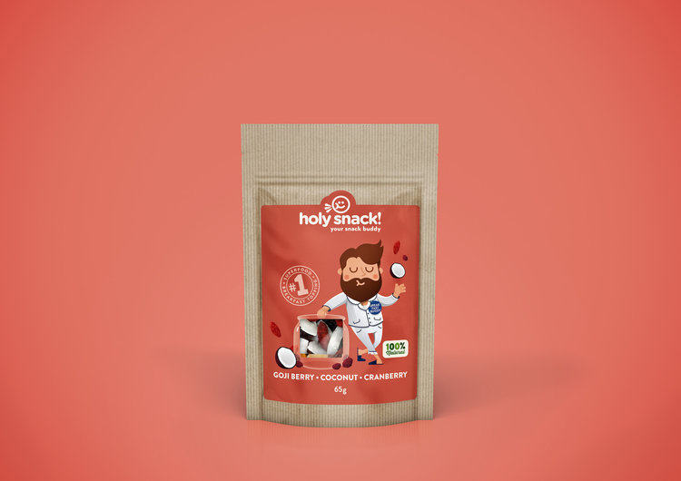 提升身體活力的holy 休閑零食小吃包裝設計人物插畫設計-上海品牌策劃包裝設計公司