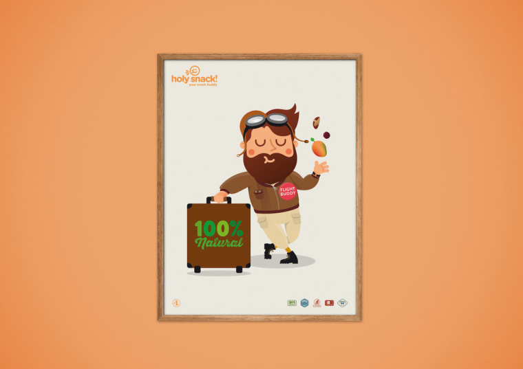 提升身體活力的holy 休閑零食小吃包裝設計人物插畫設計-上海品牌策劃包裝設計公司