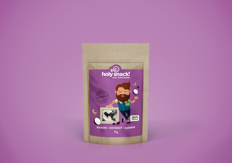 提升身體活力的holy 休閑零食小吃包裝設計人物插畫設計-上海品牌策劃包裝設計公司