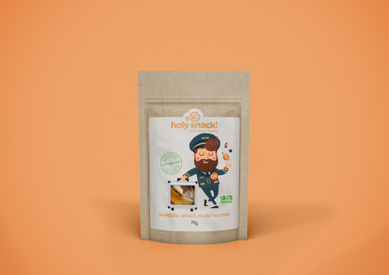 提升身體活力的holy 休閑零食小吃包裝設計人物插畫設計-上海品牌策劃包裝設計公司