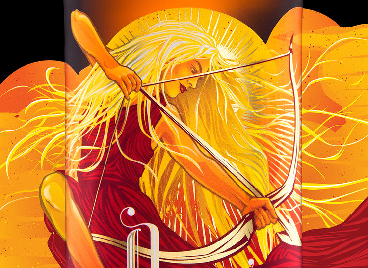 Driftwood啤酒包裝設計太陽女神插畫設計-上海包裝設計公司