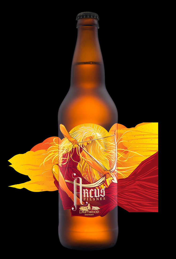 Driftwood啤酒包裝設計太陽女神插畫設計-上海包裝設計公司