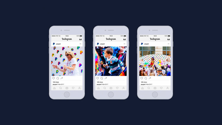上海品牌VI設計公司分享：PayPal全球品牌推廣視覺識別設計指南-炫彩logo變體組合強烈視覺效果