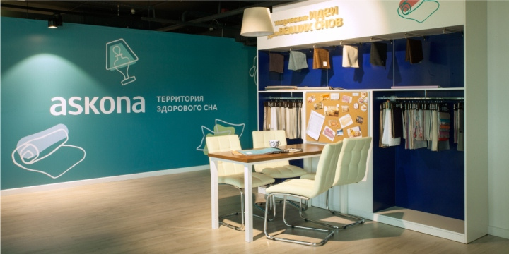 俄羅斯Askona 健康睡眠用品床墊和臥室家具品牌專賣店設計-上海品牌設計公司