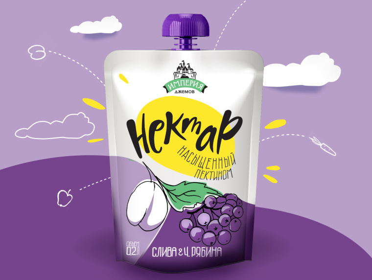 上包裝設計公司分享：果醬和花蜜飲料吸嘴袋包裝設計