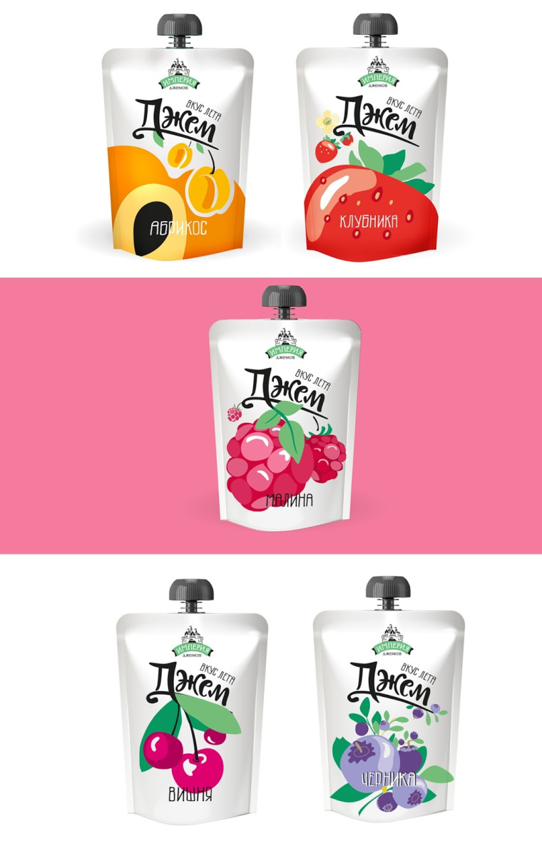 上包裝設計公司分享：果醬和花蜜飲料吸嘴袋包裝設計