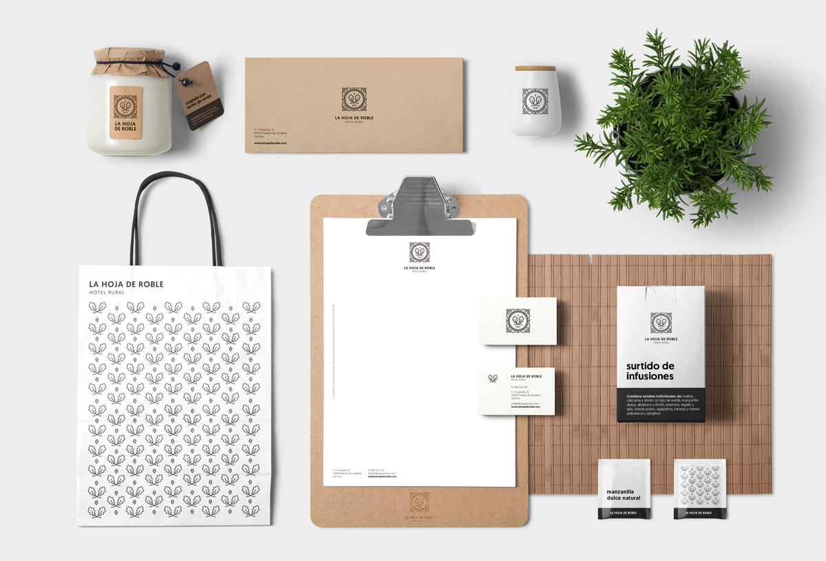 簡約樸素風格像樹葉鄉村酒店VI設計-上海VI設計公司