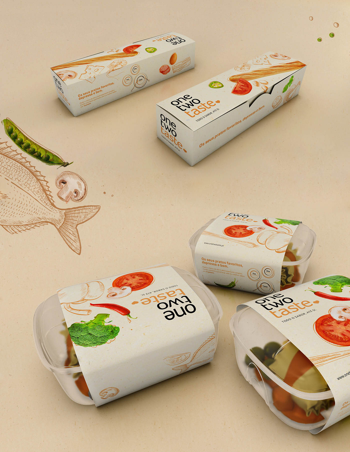 上海包裝設計公司分享：一二味沙拉品牌插畫與真實圖像相結合的包裝設計