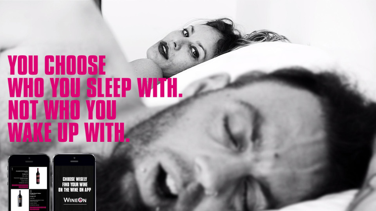 Wine On 葡萄酒網站平面廣告創意設計欣賞“尖叫文案-愛人”篇-上海廣告營銷創意策劃設計公司