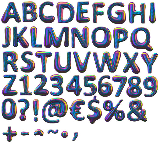 立體水感多彩創意英文字體設計-上海品牌設計公司