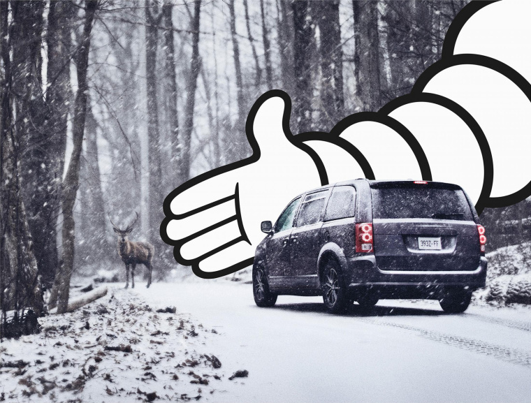 米其林輪胎安全-雪鹿平面廣告創意設計-上海廣告策劃設計公司