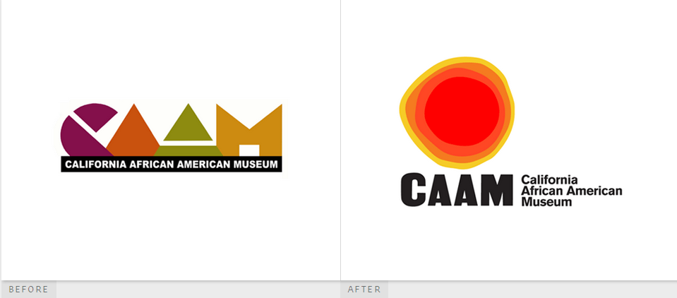 加州非裔美國人博物館品牌logo設計與視覺形象識別設計-新舊logo對比