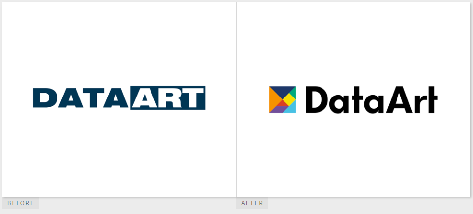 全球軟件技術咨詢公司DataArt全球品牌形象重塑設計-新舊logo對比