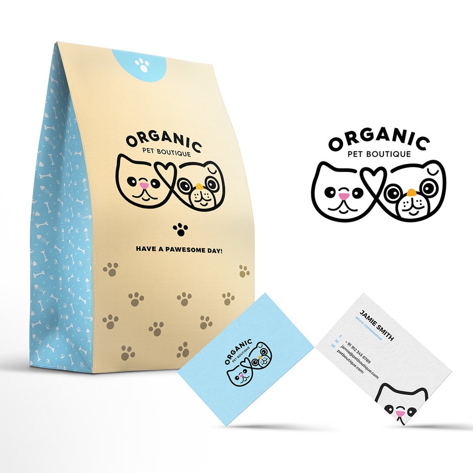 狗和貓一家的寵物logo設計-上海logo設計公司