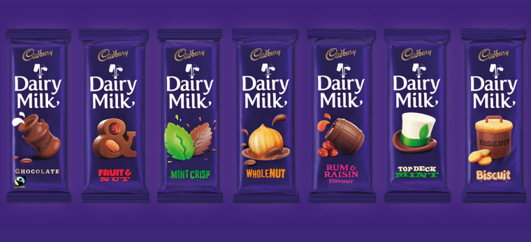 吉百利牛奶巧克力品牌設計包裝設計欣賞