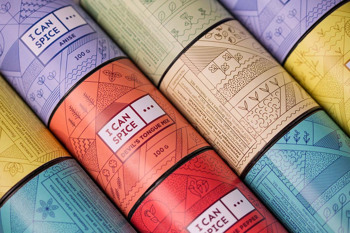 幾何線條圖形風“I Can Spice”香料調料包裝設計-上海包裝設計公司