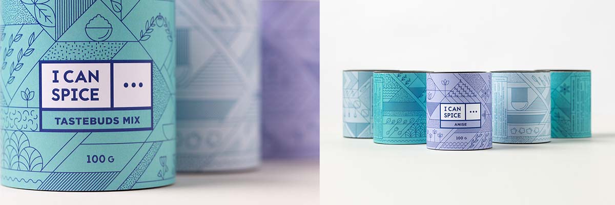 幾何線條圖形風“I Can Spice”香料調料包裝設計-上海包裝設計公司