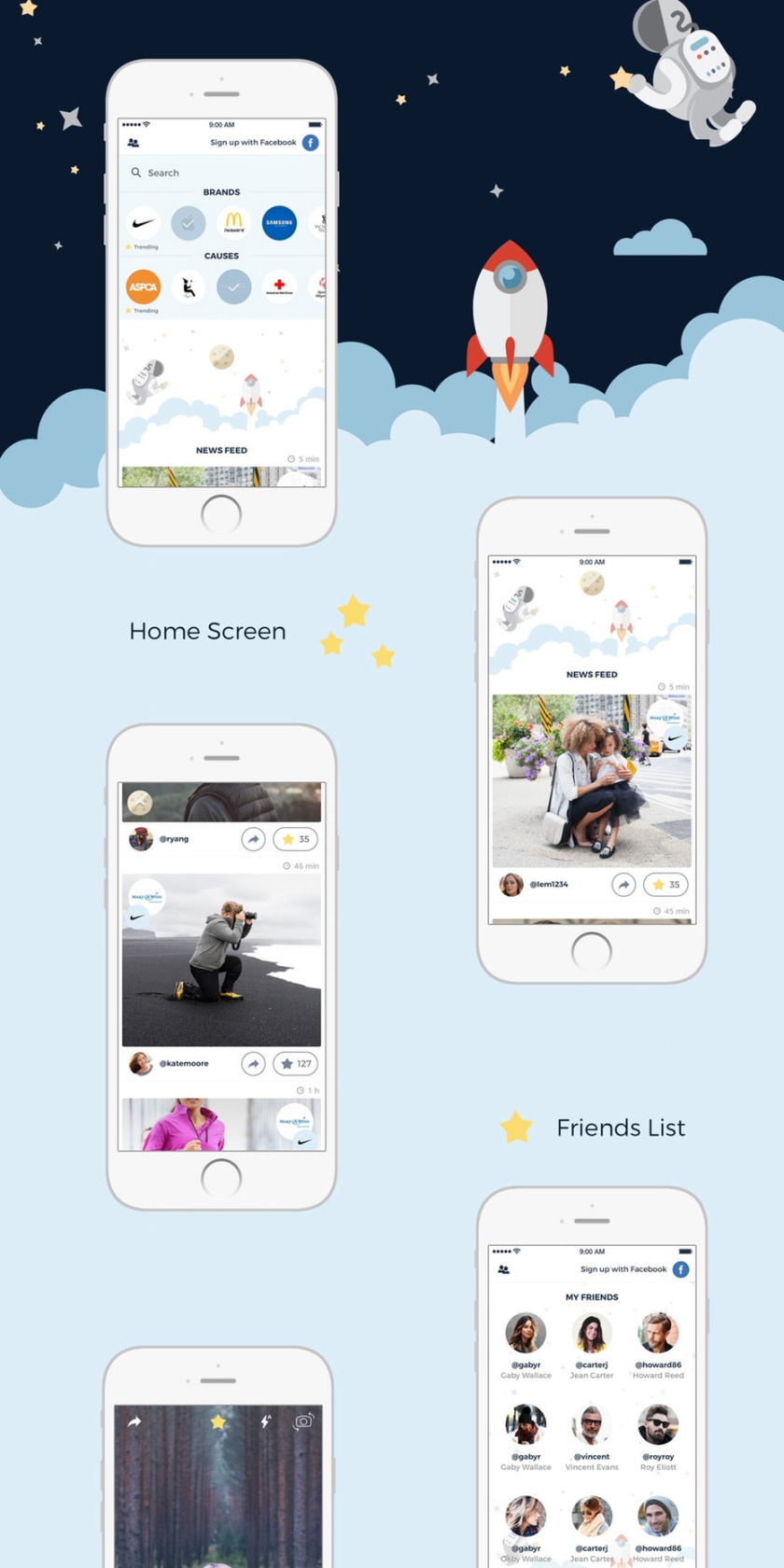 社交媒體軟件品牌的手機應用程序APP設計
