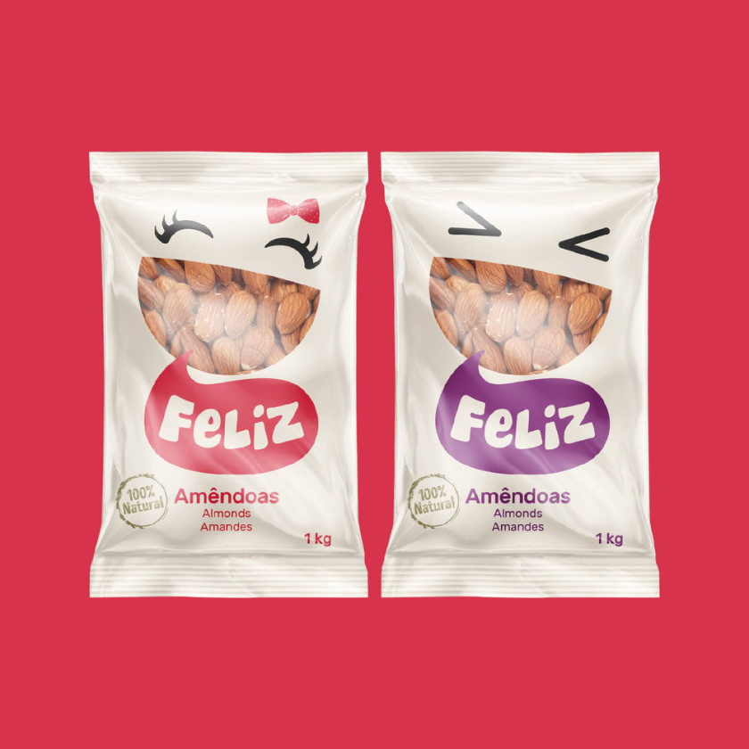 上海包裝設計公司-葡萄牙品牌Feliz堅果零食包裝設計“大嘴笑臉”篇