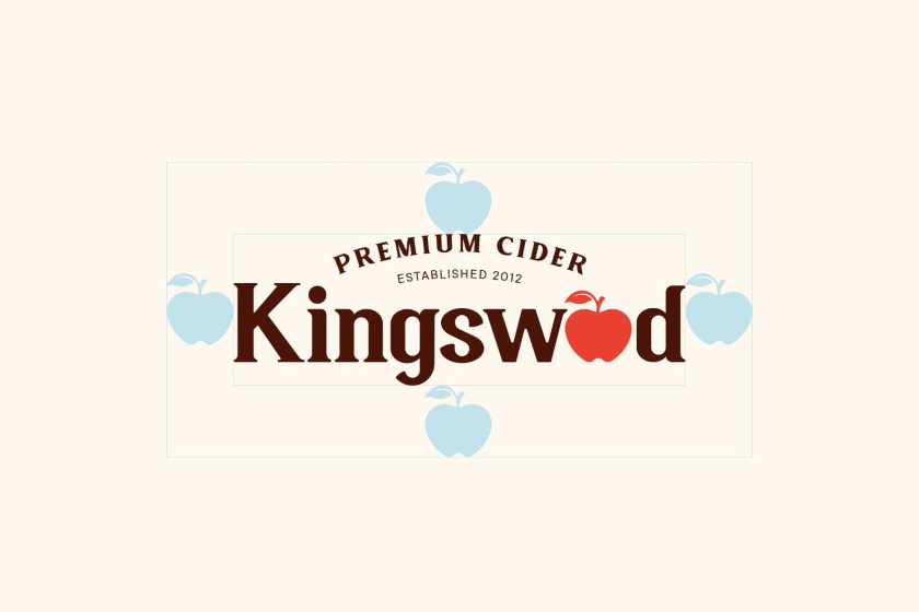 Kingswood蘋果酒包裝標簽設計-徽標保護區
