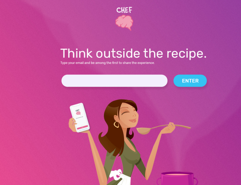 Chef Brain app的目標網頁-網頁設計、網站開發、用戶界面和用戶體驗