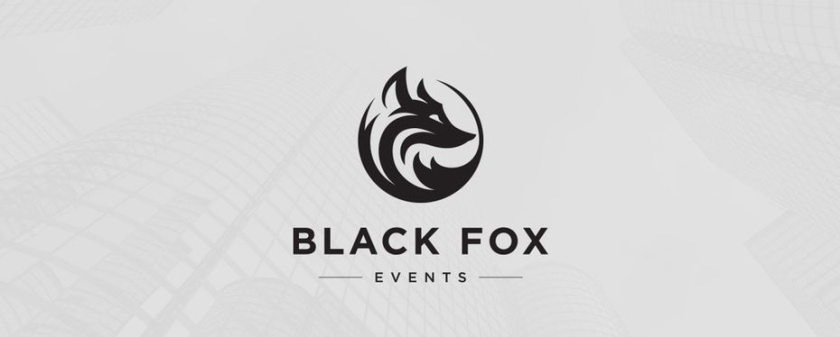優雅的單黑色logo設計-黑狐貍活動公司logo設計