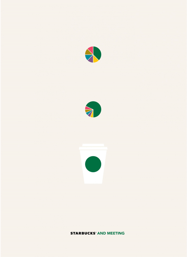 巴西Rai廣告公司為星巴克創作的“圖標”篇平面創意廣告-星巴克和會議