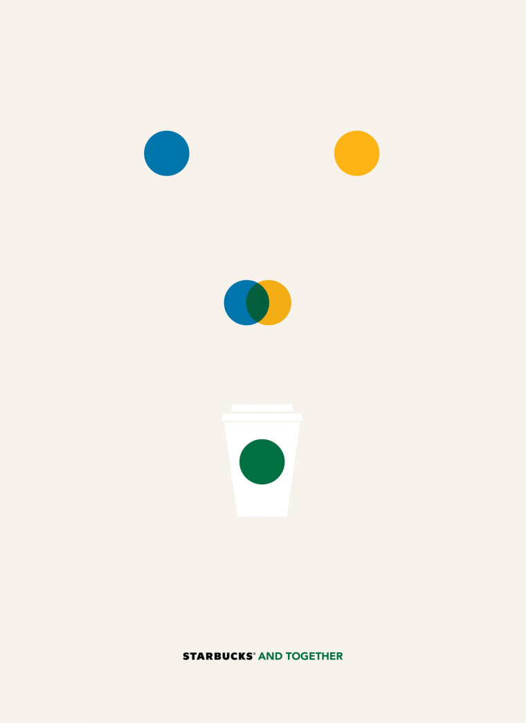巴西Rai廣告公司為星巴克創作的“圖標”篇平面創意廣告-星巴克和一起