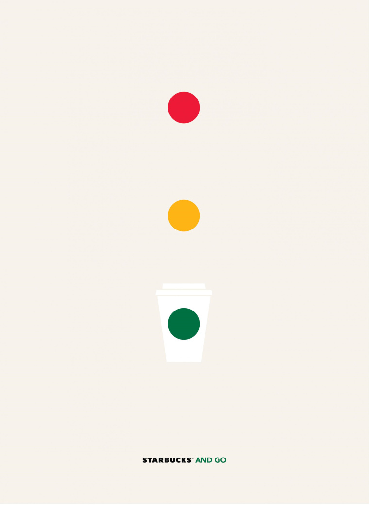 巴西Rai廣告公司為星巴克創作的“圖標”篇平面創意廣告-星巴克和去