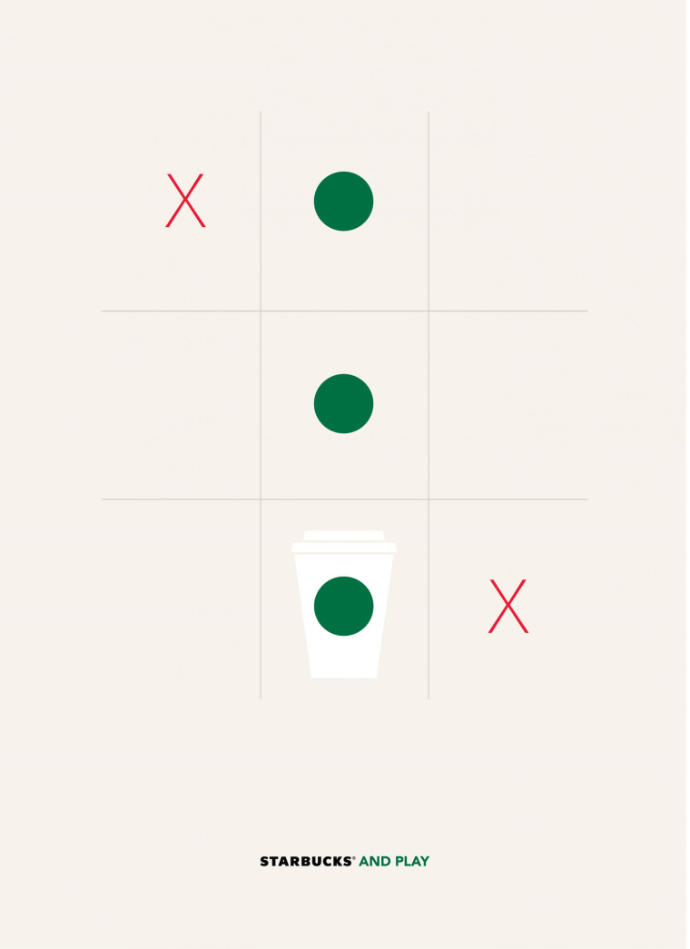 巴西Rai廣告公司為星巴克創作的“圖標”篇平面創意廣告-星巴克和播放