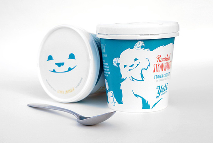 雪人冷凍蛋奶凍包裝設計“雪球熊”