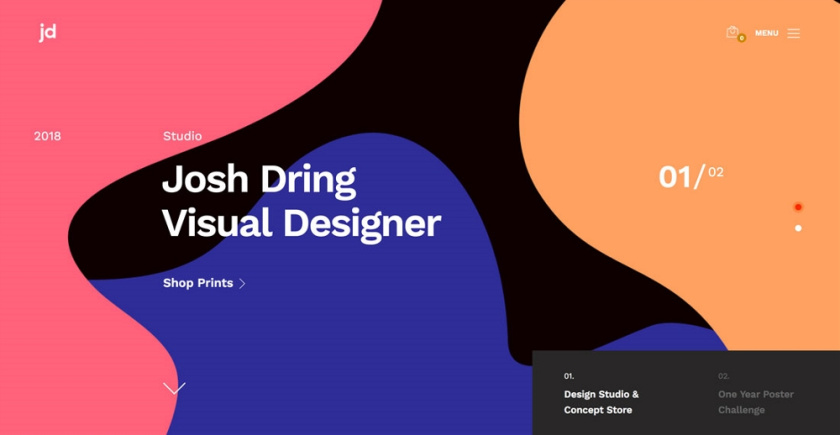 網頁設計技巧-用液態色塊拼貼來傳達時尚感