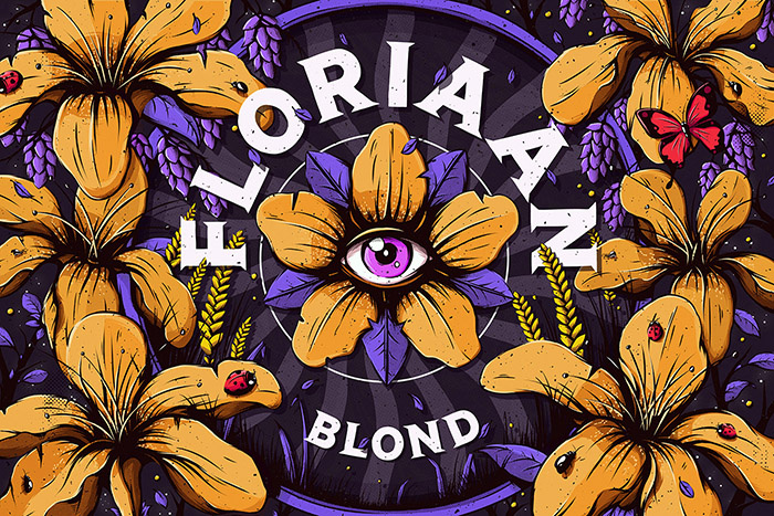 Floriaan精釀啤酒包裝標簽設計“萬花筒花卉插畫篇”-上海包裝設計